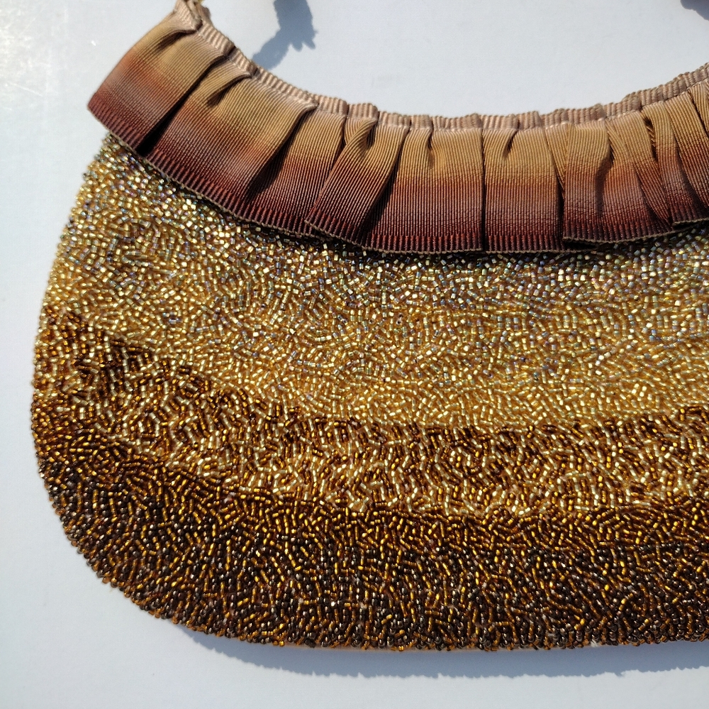 *Inge Christopher neutral ombre beaded evening bag